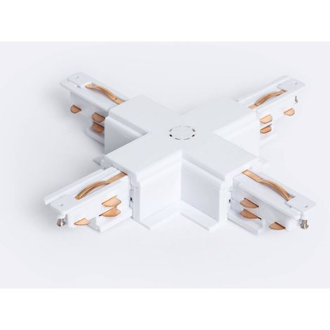 Connettore Tipo X per Binario Trifase DALI Track da Incasso Alluminio Bianco (1/4)