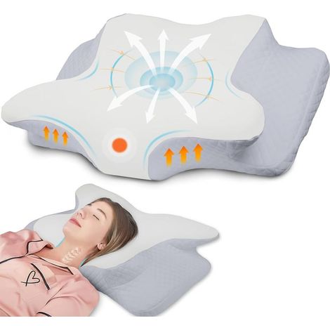 Oreillers à Mémoire Ergonomique de Forme, Le Dos et Le Ventre pour Améliorer la Qualité du Sommeil, 60 40 11/13 cm (1/5)