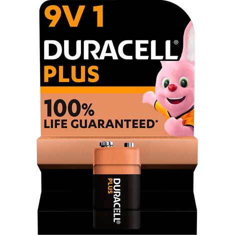 Pile alcaline Duracell plus alimentation 6lr61 9v blister 1 unité 26,5x17,5x48,5mm (1/3)