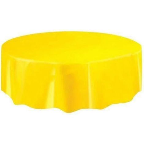 Nappes rondes jetables imperméables en PEVA, couleur unie, pour fêtes (1/5)