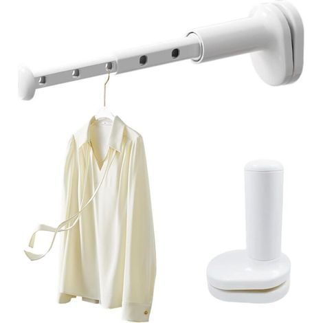 2 Pièces Etendoir a Linge Retractable, Séchoir à Linge Voyage, Portant a Vetement Pliable, Suspend 5 Vêtements, Convient pour les Rebords de Fenêtres, les Penderies et les Armoires (1/5)