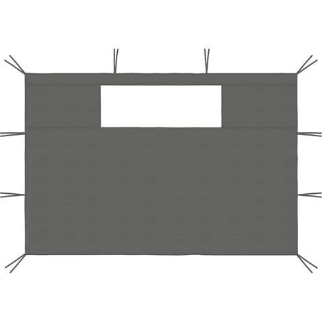 vidaXL Paredes laterales de cenador con ventanas 2 uds gris antracita (1/2)