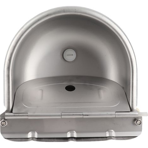 Bebedero automático para animales: bebedero de acero inoxidable con bola flotante para vacas, caballos, ovejas y perros. Contenedor grande de acero inoxidable de 2 litros, fácil de limpiar. (1/5)