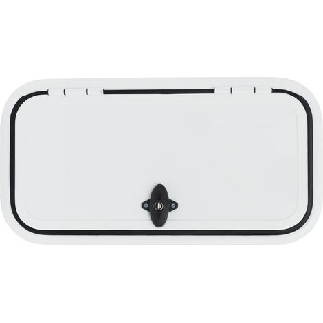 Porte de bagage de camping-car 61 x 30,5 cm, porte d'accès de camping-car avec clés, fenêtre en alliage d'aluminium pour camion, remorque de voyage, blanc (1/5)
