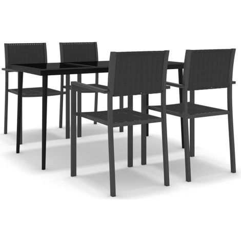 Ensemble à manger de jardin 5 pcs，Salon de jardin Noir CFW38455 (1/5)