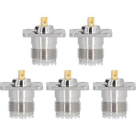 5 pièces Embout de soudure à bride Adaptateur de montage sur panneau en laiton à 4 trous Connecteur coaxial RF SL16-KFD-3