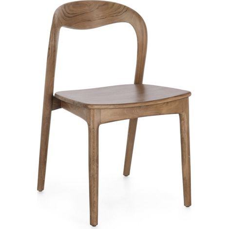 Lot de 2 chaises en bois de Teck – Modèle Kiley-Naturel (1/4)