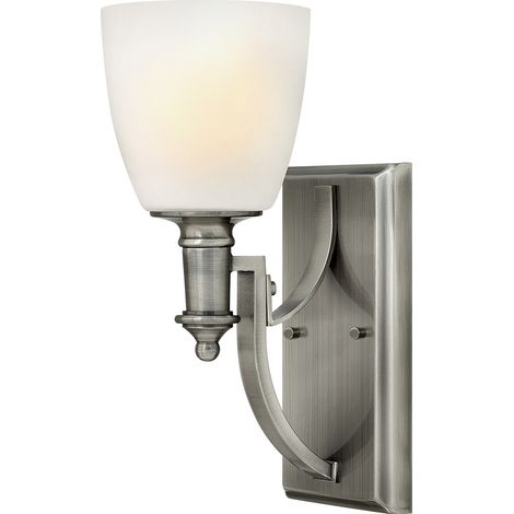 Elstead Truman - Applique murale à 1 ampoule abat-jour en verre nickel antique, E27 (1/5)