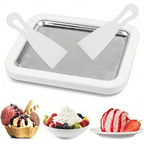 1 pièce Machine à glace rose avec 2 spatules, bol à glace, sorbets, yaourts glacés, style italien, cadeau pour la Saint-Valentin (1/4)