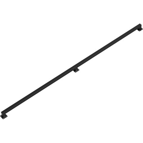 Randaco Ringhiera per scala a muro Corrimano per scala nero Rivestimento ringhiera Lunghezza 200 cm Realizzato in metallo Interno Esterno