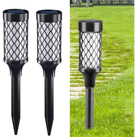 Lampes lumière blanche éclairage d'allée extérieur, lot de 2, solaires, marche/arrêt automatique, d'extérieur pour jardin (1/5)