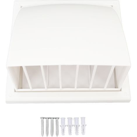 Zoternen Couvercle du ventilateur d'échappement carré PVC Plastique Extérieur Mur Vendu pour salle de bain 100 mm Incliné (1/5)