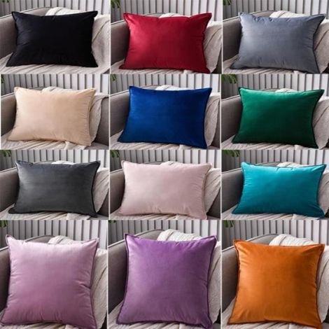 Taie D'Oreiller, 2 Taies D'Oreiller Housse De Coussin De Canapé 50X50Cm (Bleu Royal) (1/4)