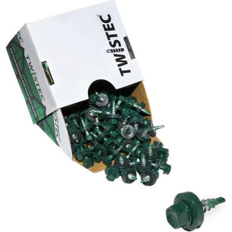 Twistec® Colorhead 4,8X20 moosgrün, für 451M8P 100St./Pck 292PVZ48X206005 Trapezblechschrauben