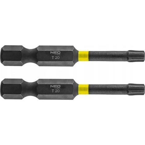 Punte per cacciavite neo-tools tx20 50mm confezione 2 acciaio