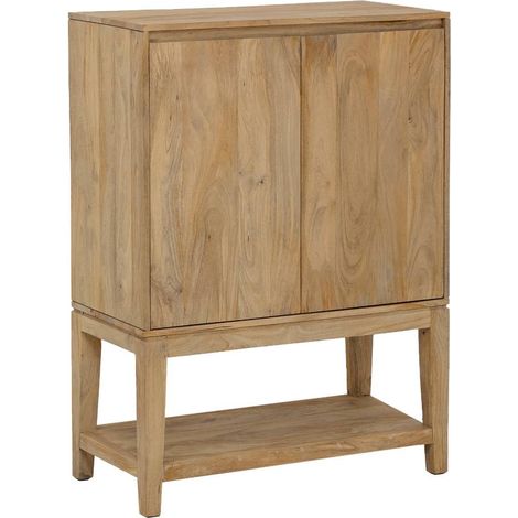 Made In Meubles – Buffet haut en bois de manguier – Style scandinave – Hauteur 110.5 cm – Largeur 80 cm – Profondeur 40 cm – Poids 28 kg (1/5)