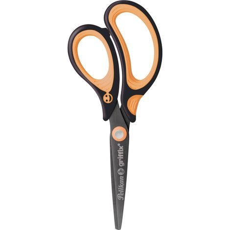 Tijeras escolares Pelikan de 15 cm, negras, para diestros (1/5)