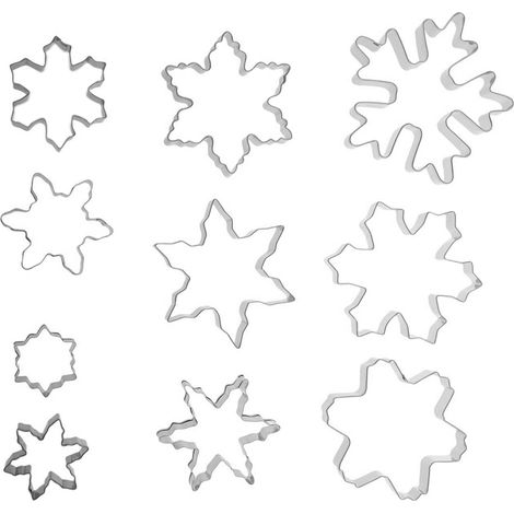 10 moules à flocons de neige en acier inoxydable