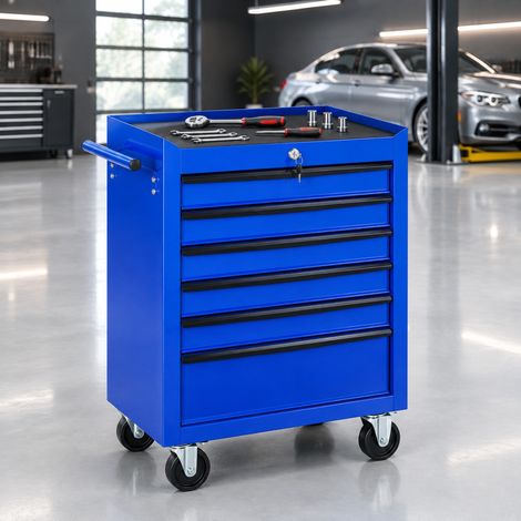 Carrello portautensili 6 cassetti acciaio con ruote OKMYHOME