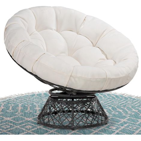 27,5 Zoll weißes Hängekorb-Sitzkissen, ergonomisches Sitzkissen, rundes Rückenlehnenkissen, geeignet für Wohnzimmer, Schlafzimmer, Lesezimmer