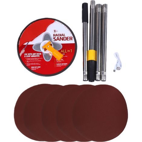 Ponceuse pour cloisons sèches avec lumière LED, outil de ponçage manuel pour projets de peinture, 5 papiers de verre, Extension de 49 pouces (1/5)