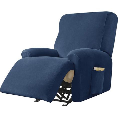 Fodera per POLTRONA RELAX, poggiapiedi estensibile (4 parti), velluto, blu navy