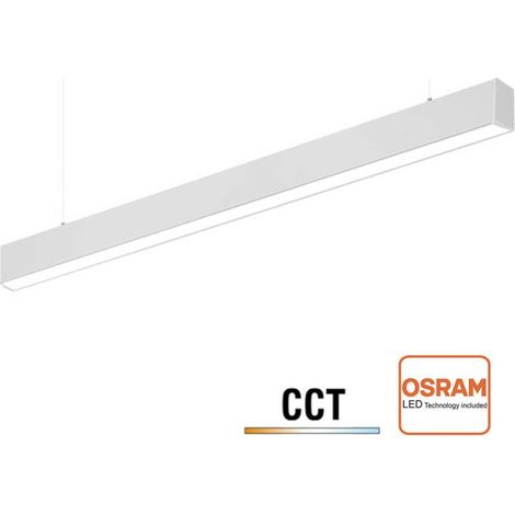 Lámpara colgante / superficie METRO, ampliable, 40W, 120cm, 3CCT, blanco, 3000-4000-6000K