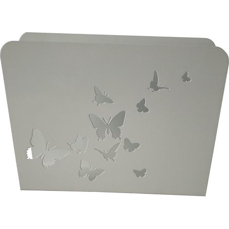 Porte-revues papillons en métal blanc – Design élégant pour rangement – Idéal pour bureaux et salons – Support stable et durable