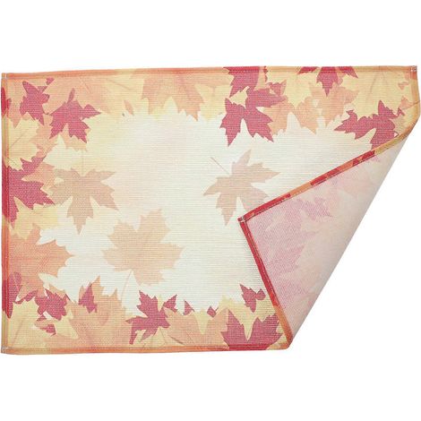 Set de 3 sets de table orange en lin pour la cuisine, idéal pour l'automne. (1/5)
