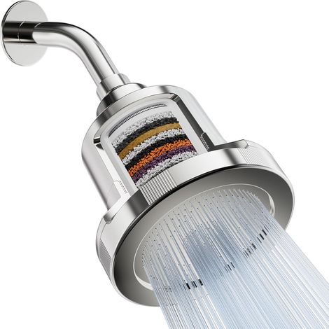 Duschkopf mit Filter für hartes Wasser – Verbessert Haut, Haare und Nägel – Großer, leistungsstarker Duschkopf mit Filter enthärtet das Wasser und entfernt Chlor, Schwermetalle und Chrom. (1/5)