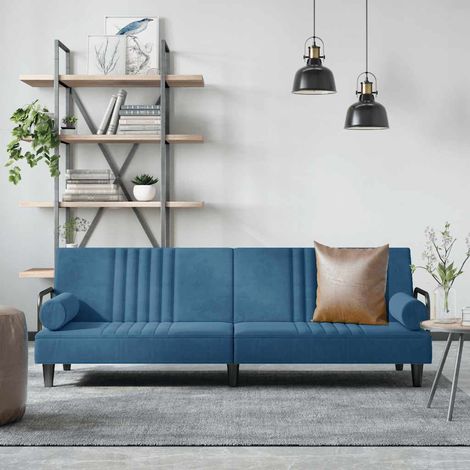 Canapé-lit, Canapé convertible, Banquette Sofa de Salon, avec accoudoirs bleu velours DESIGN IN (1/5)