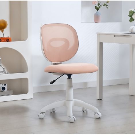 Sedia da ufficio ergonomica con schienale in rete, altezza regolabile, rosa HAVRYA (1/5)