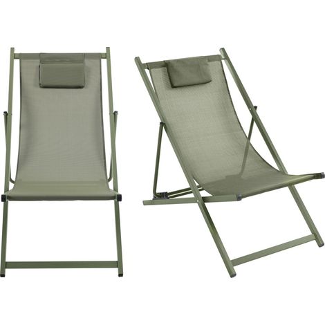 Lot de 2 chiliennes en aluminium - Vert - Brisa