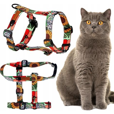 Harnais de protection ajustable pour grande chatte Ukora à fleurs (1/5)