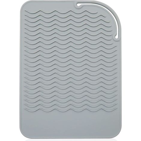 Pochette en silicone résistant à la chaleur, tapis chauffant pour outils de coiffage, coussinet anti-chaleur en silicone pour lisseur, fer à friser, fer à lisser (1/5)