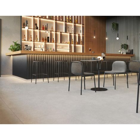 Carrelage d'intérieur effet pierre - Série ABETONE (60x60 cm) - Dimensions: 60 x 60 mm - Grey Mat rectifié