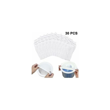 Chaussettes écumeur de piscine 30 pièces – Nylon de alta calidad – Réutilisables et lavables – Pour débris fins et feuilles
