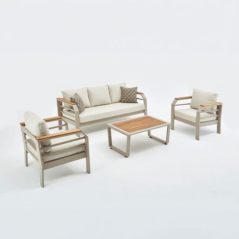 Ensemble salon de jardin en aluminium avec canapé, fauteuils et table Assento (1/5)