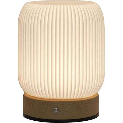 Lampe de chevet tactile LED 3 couleurs, protection oculaire + luminosité gradable, 3000mAh sans fil recharge USB, pour allaitement/s (1/5)