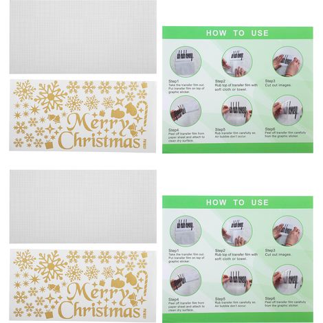 2 Rouleaux d'Autocollants Muraux Noël pour Fenêtre - Décorations Amovibles Salon Bureau (1/5)
