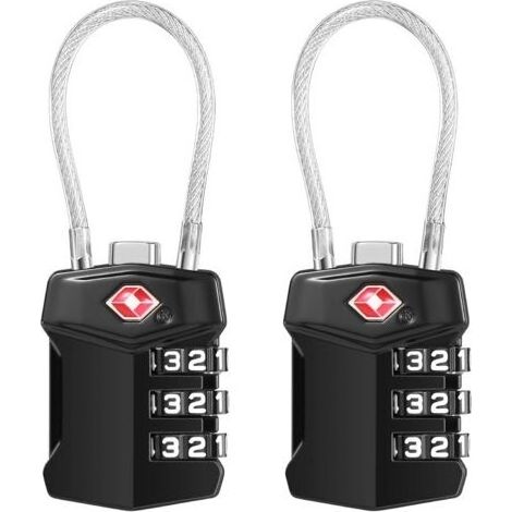 Suitcase Locks 2 Pack, Airplane Suitcase Locks, 3-Digit Combination Luggage Locks, Travel Lockers for Outdoor Travel, Luggage, Camping, Locker (1/5)