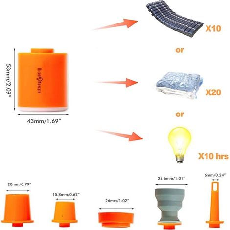 Bomba de aire portátil, mini inflador de aire, bomba impermeable, bomba pequeña, bomba de aire portátil ultracompacta, compresor de aire recargable por USB, bomba de vacío (1/3)