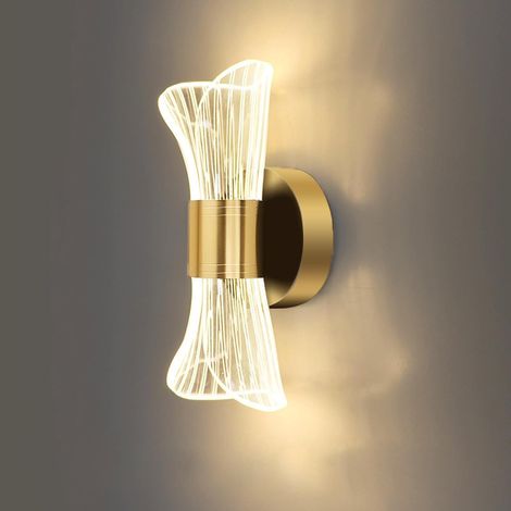 Applique murale LED moderne , applique murale en acrylique en forme de sablier doré, 10 W, idéale pour une chambre, un salon ou un couloir (1/5)