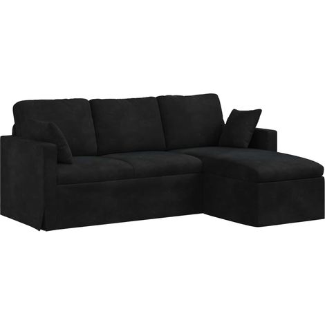 Sofá Negro 198 x 134 x 80 cm Terciopelo vidaXL