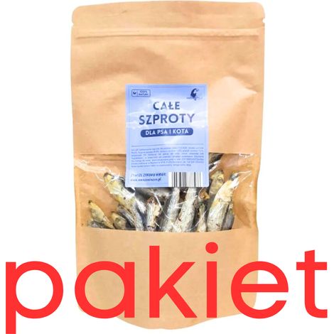 3 sachets de sprats lyophilisés de 80 g pour chiens et chats  Source d'oméga 3  Vitamines D, B6 et B12  Friandise saine
