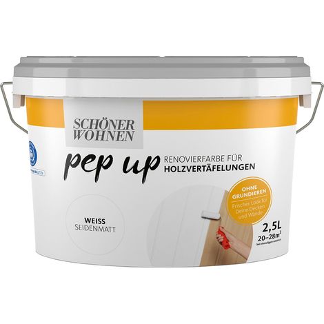 Schöner Wohnen Pep Up Renovierungsfarbe für Holzvertäfelungen 2,5 Ltr. weiss (1/2)