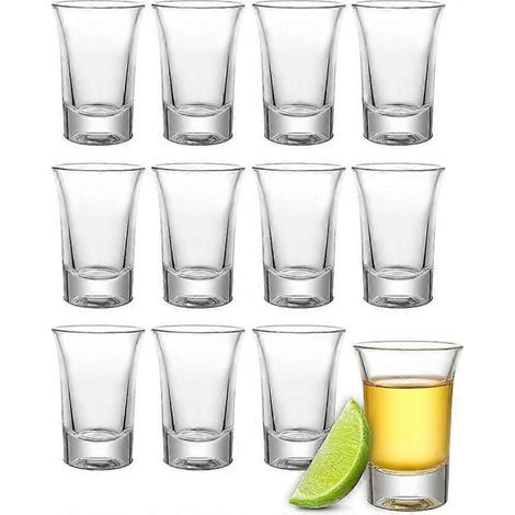 12 verres à shot de 4 cl - Compatibles lave-vaisselle - Base épaisse et robuste - Parfaits pour toutes les fêtes (1/5)