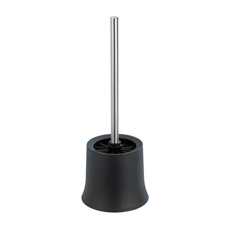 WC-Porte brossee WENKO Basic Noir 2 pièces Brosse WC Plastique Ensemble Brosse WC Design avec Support en Polypropylène Inclus Balai WC Noir Accessoires WC Idéal pour Salle de Bains et WC Invités (1/5)