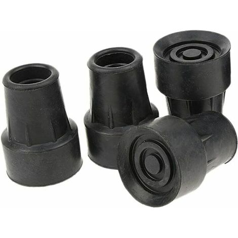 ZVD-Pack de 4 Embouts de Canne Antidérapants Standard Embouts en Caoutchouc Noir - 19mm (1/4)