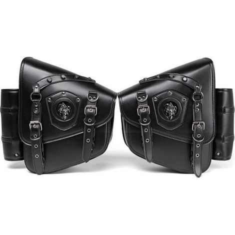 Motorrad Satteltaschen Leder 25L Wasserdicht mit Flaschenhalter Universal (1/5)
